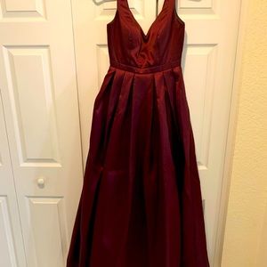 Burgundy ball gown